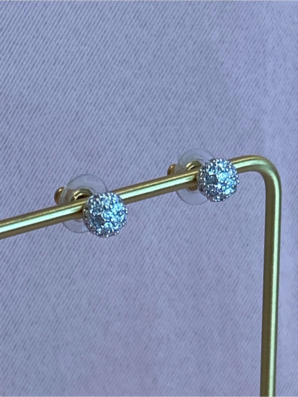 NWT Swarovski Brand Crystal Ball Pavé Stud Earrings - Picture 3 of 8
